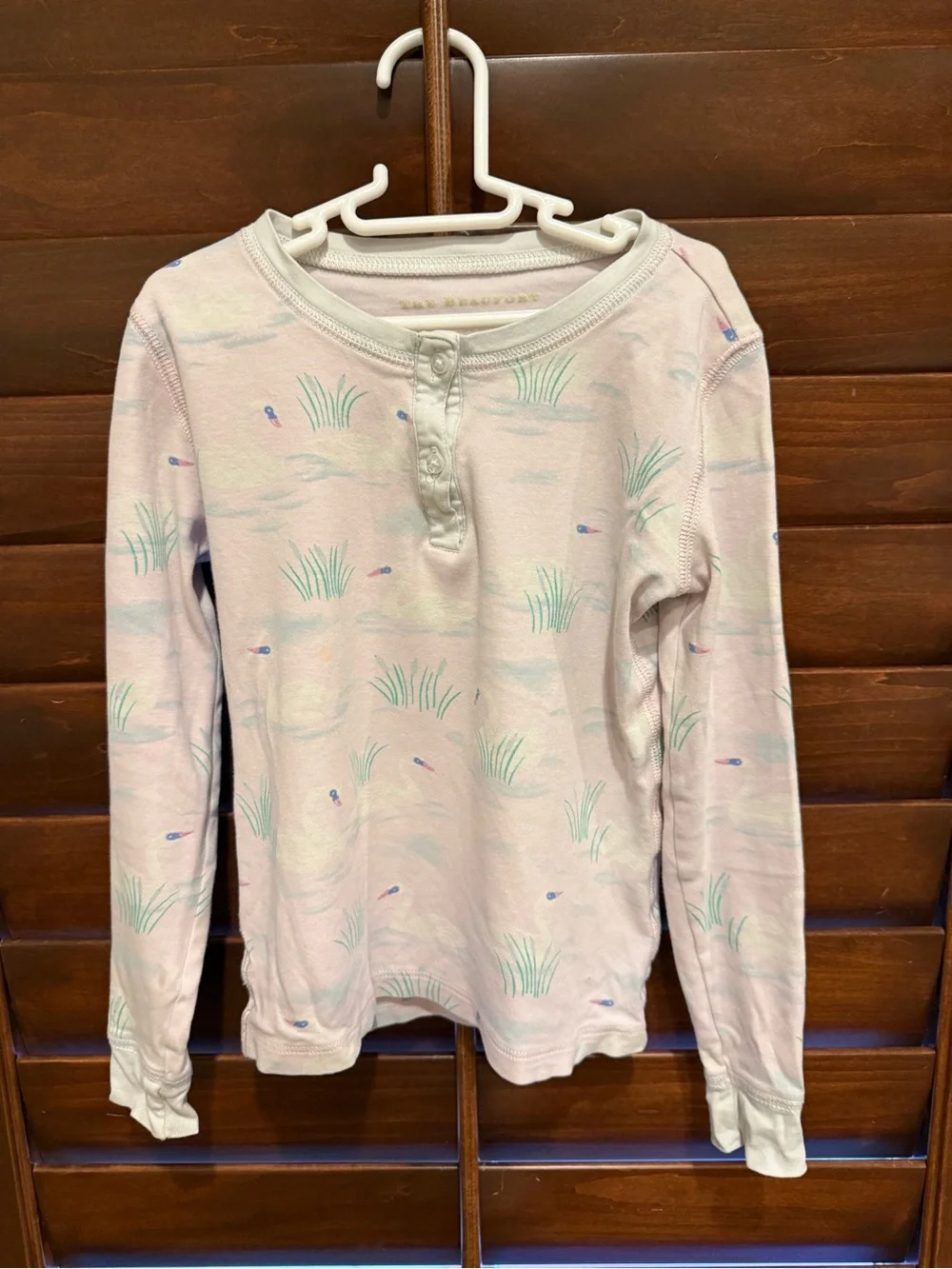 The Beaufort Bonnet Company Girls Swan Pajama Top 100% Pima Cotton Size 7